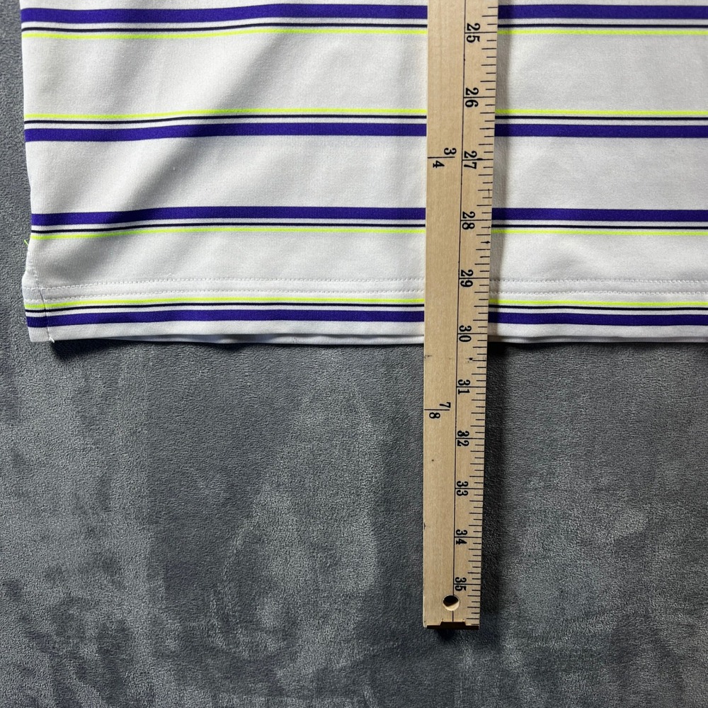 Under Armour HeatGear Polo Shirt Mens XL Green Striped Short Sleeve Golf Outdoor - Picture 9 of 11